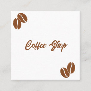 Minimalistische Kaffee-Shop-Visitenkarte Quadratische Visitenkarte