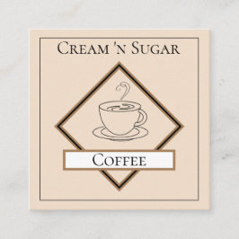 Minimalistische Kaffee-Shop-Visitenkarte Quadratische Visitenkarte