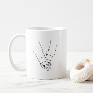 Minimalistische Kaffeetasse mit Line-Art-Motiv 'Hä