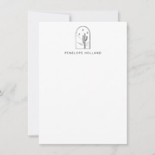 Minimalistische Kaktus-Stars-Linie Zeichnend Perso Mitteilungskarte