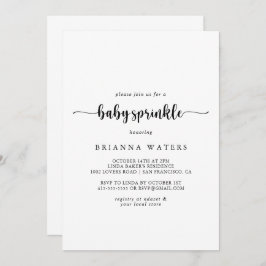 Minimalistische Kalligrafie Baby Sprinkle Einladun Einladung