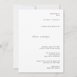 Minimalistische Kalligrafie-Brautparty-Einladung Einladung