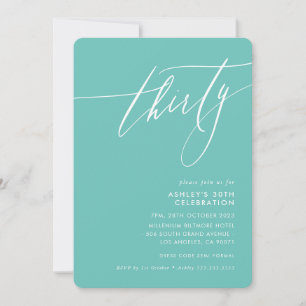 MINIMALISTISCHE Kalligrafie elegant 30. Party Minz Einladung