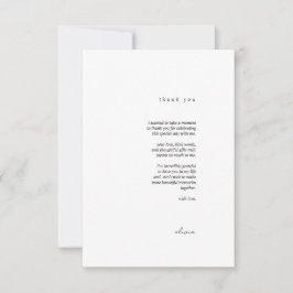 Minimalistische Kalligrafie Flache Danksagungskart Dankeskarte