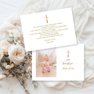 Minimalistische Kalligrafie Gracias Con Oración Ba Dankeskarte