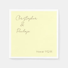 Minimalistische Kalligrafie-Hellgelbe Hochzeit