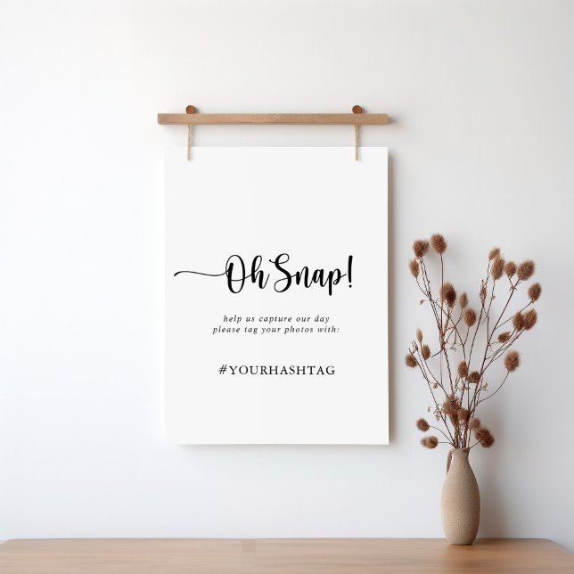 Minimalistische Kalligrafie-Hochzeit Oh Snap-Zeich Poster (Von Creator hochgeladen)