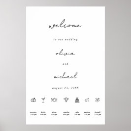 Minimalistische Kalligrafie Hochzeits-Willkommensp Poster