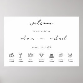 Minimalistische Kalligrafie Hochzeits Willkommensp Poster
