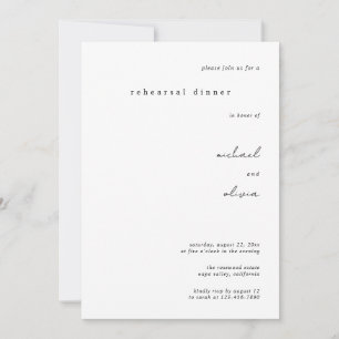 Minimalistische Kalligrafie Hochzeitsprobe-Dinner Einladung