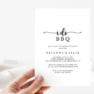 Minimalistische Kalligrafie Ich mache GRILLEN-Enga Einladung