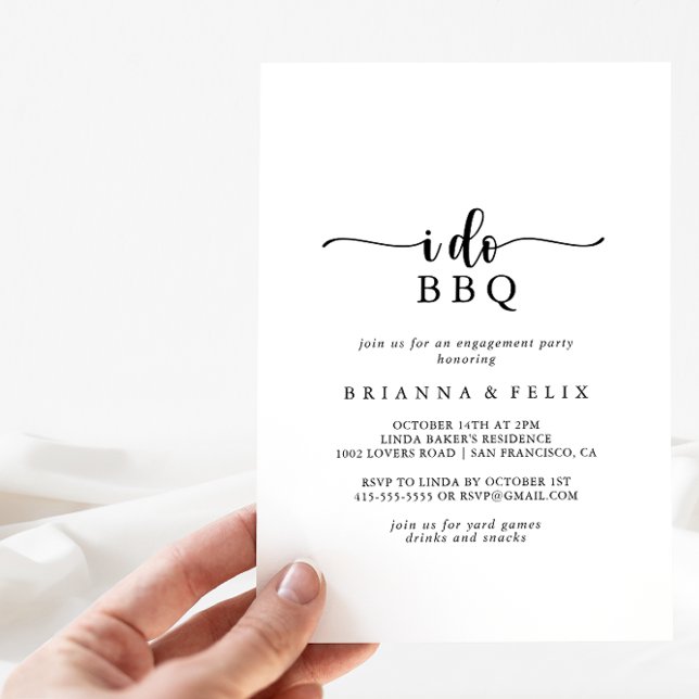 Minimalistische Kalligrafie Ich mache GRILLEN-Enga Einladung (Von Creator hochgeladen)