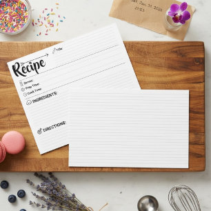 Minimalistische Kalligrafie-Leere Rezeptkarte Zwei