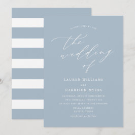 Minimalistische Kalligrafie Light Blue | Hochzeit Einladung