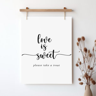 Minimalistische Kalligrafie Love Is Sweet Schild