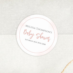 Minimalistische Kalligrafie mit einfacher Pink-Bab Runder Aufkleber