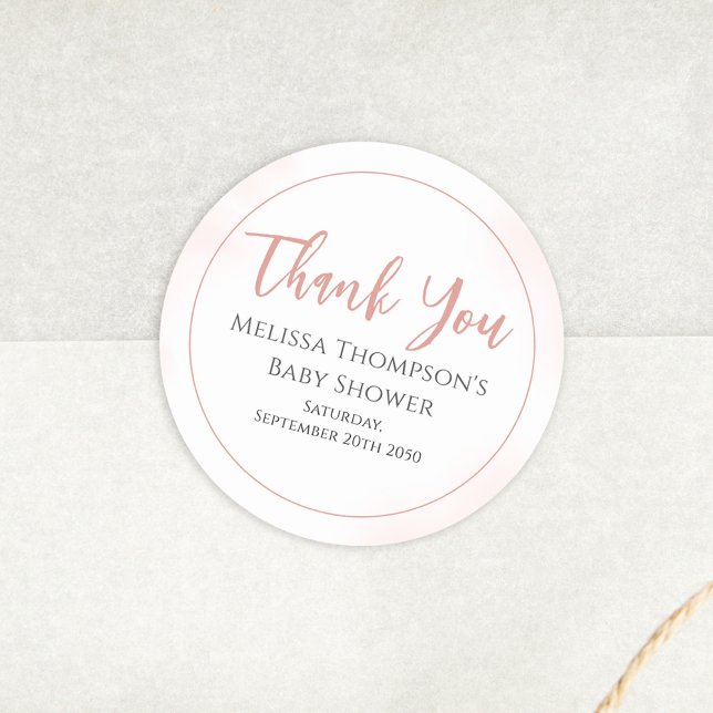 Minimalistische Kalligrafie mit einfacher Pink-Bab Runder Aufkleber (Von Creator hochgeladen)