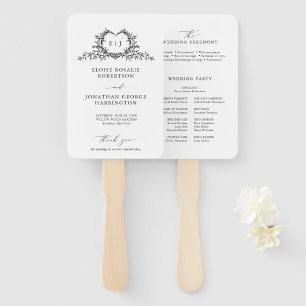 Minimalistische Kalligrafie-Monogramm-Hochzeitspro Fächer