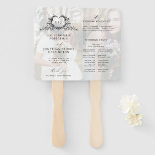 Minimalistische Kalligrafie-Monogramm-Hochzeitspro Fächer