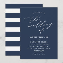 Minimalistische Kalligrafie Navy Blue | Hochzeit Einladung