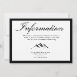 Minimalistische Kalligrafie Outdoor-Hochzeitsinfor Einladung