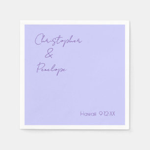 Minimalistische Kalligrafie Periwinkle Reise Hochz Serviette