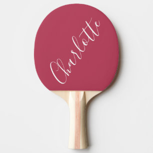 Minimalistische Kalligrafie Personalisierter Name Tischtennis Schläger