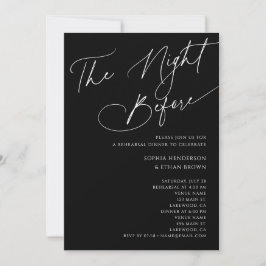 Minimalistische Kalligrafie Probe Dinner Black Einladung