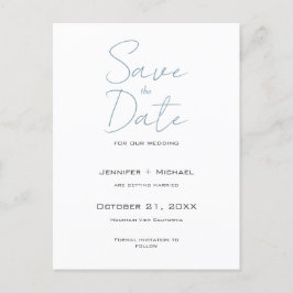 Minimalistische Kalligrafie-Schrift zur Hochzeitss Ankündigungspostkarte