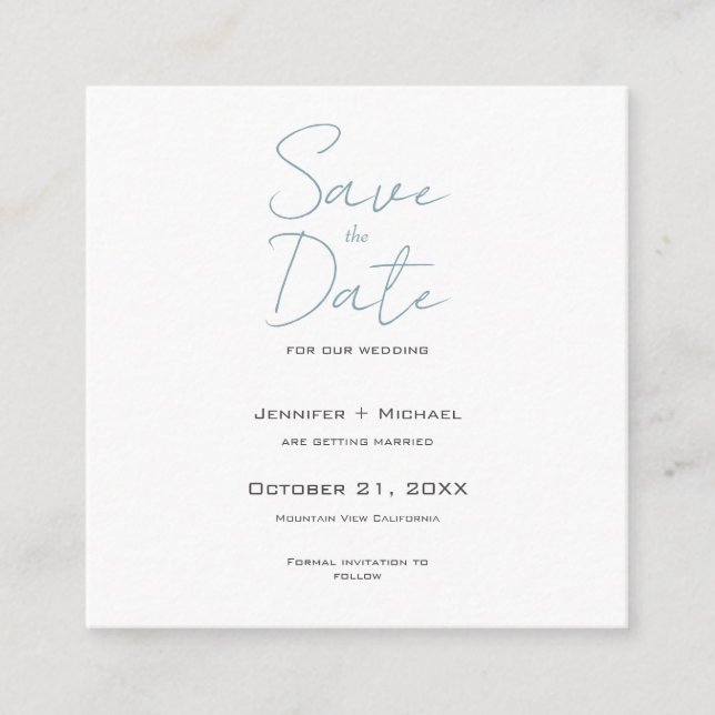 Minimalistische Kalligrafie-Schrift zur Hochzeitss Begleitkarte (Vorderseite)