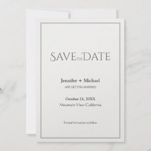 Minimalistische Kalligrafie-Schrift zur Hochzeitss Save The Date