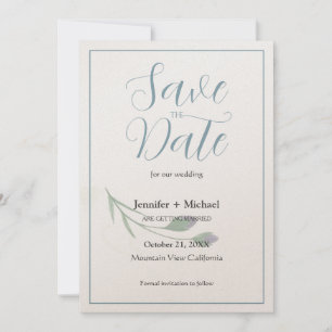 Minimalistische Kalligrafie-Schrift zur Hochzeitss Save The Date