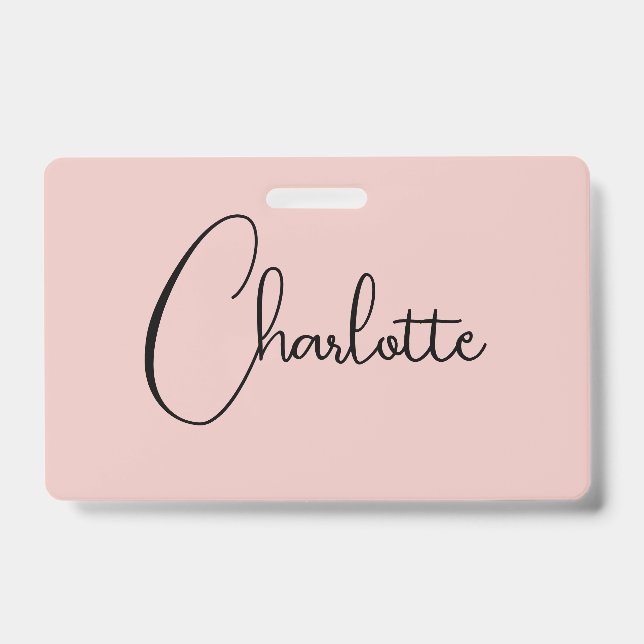 Minimalistische Kalligrafie Script Name Rose Gold Ausweis (Vorderseite)