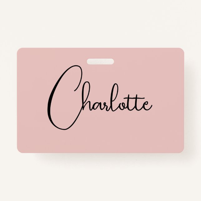 Minimalistische Kalligrafie Script Name Rose Gold Ausweis (Vorderseite)