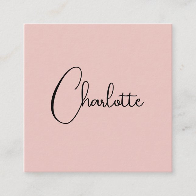 Minimalistische Kalligrafie Script Name Rose Gold Begleitkarte (Vorderseite)