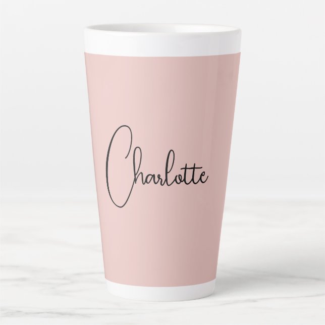 Minimalistische Kalligrafie Script Name Rose Gold Milchtasse (Vorderseite)