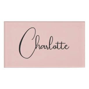 Minimalistische Kalligrafie Script Name Rose Gold Namenschild