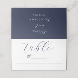 Minimalistische Kalligrafie Script Navy Blue Weddi Platzkarte
