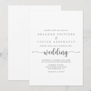 Minimalistische Kalligrafie - Silberhochzeit Einladung