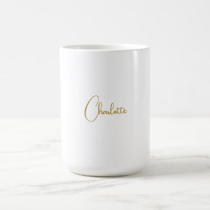 Minimalistische Kalligrafie-Skriptname Gold-Farbe Kaffeetasse