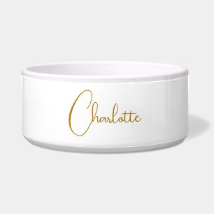 Minimalistische Kalligrafie-Skriptname Gold-Farbe Napf