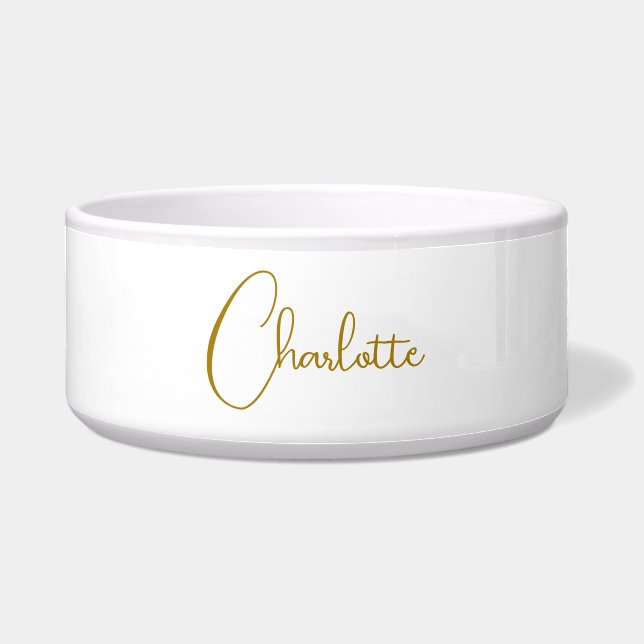 Minimalistische Kalligrafie-Skriptname Gold-Farbe Napf (Vorderseite)