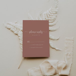 Minimalistische Kalligrafie Terracotta Wedding RSV RSVP Karte