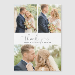 Minimalistische Kalligraphie 3 Fotocollage Vielen Magnetkarte