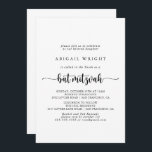 Minimalistische Kalligraphie Bat Mitzvah Einladung<br><div class="desc">Diese minimalistische Kalligraphie Fledermaus mitzvah Einladung ist perfekt für eine rustikale Fledermaus Mitzvah. Das einfache und elegante Design zeichnet sich durch klassische und extravagante Schriftzeichen in Schwarz und Weiß aus.</div>