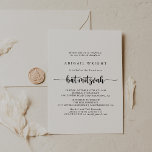Minimalistische Kalligraphie Bat Mitzvah Einladung<br><div class="desc">Diese minimalistische Kalligraphie Fledermaus mitzvah Einladung ist perfekt für eine rustikale Fledermaus Mitzvah. Das einfache und elegante Design zeichnet sich durch klassische und extravagante Schriftzeichen in Schwarz und Weiß aus.</div>