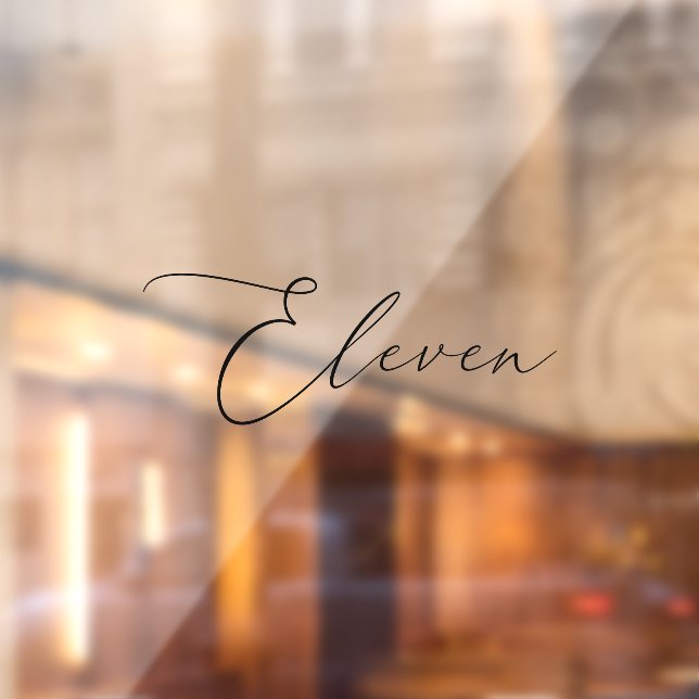 Minimalistische Kalligraphie Black Eleven Tischnum Fensteraufkleber (Blatt 2)