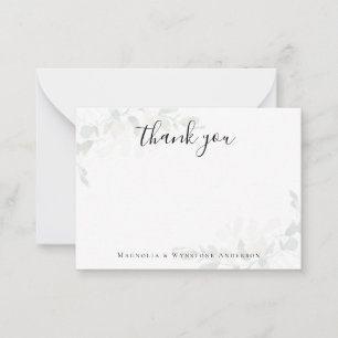 Minimalistische Kalligraphie Dankeschön Merkkarte Mitteilungskarte