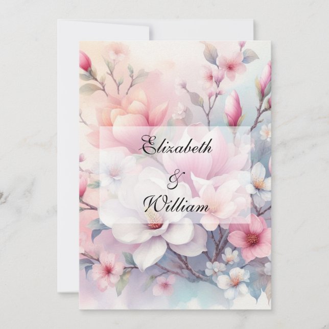 Minimalistische Kalligraphie Einladung (Vorderseite)