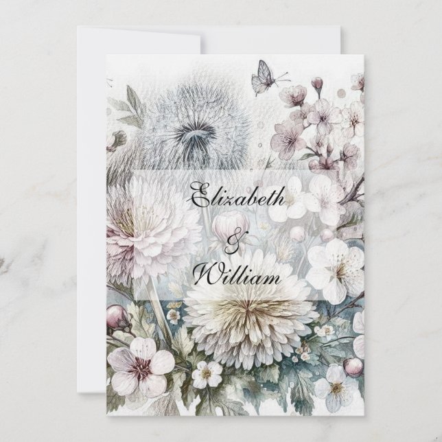 Minimalistische Kalligraphie Einladung (Vorderseite)